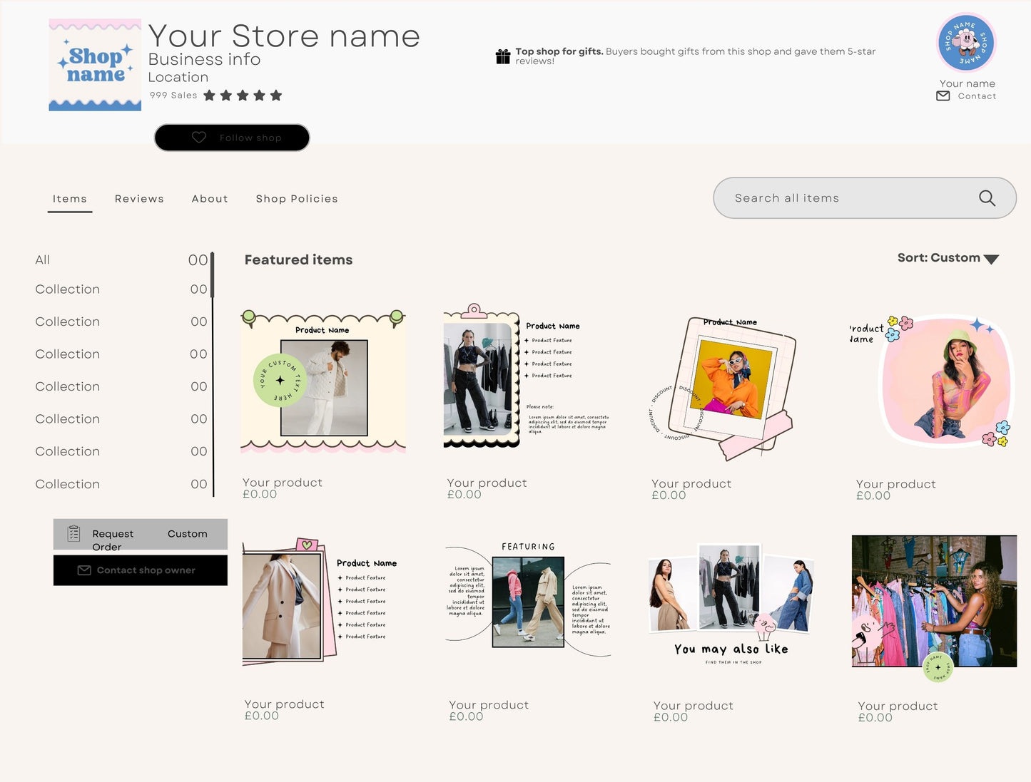 Etsy Shop Kit Mochie Bundle, Editable Canva Templates, Product Listing Photos Mockup, Etsy Seller Store Branding