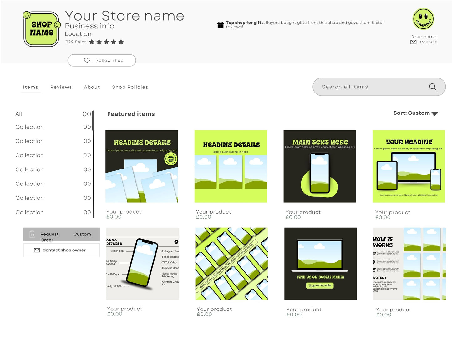 Etsy Shop Kit Starry Bundle, Editable Canva Templates, Product Listing Photos Mockup, Etsy Seller Store Branding