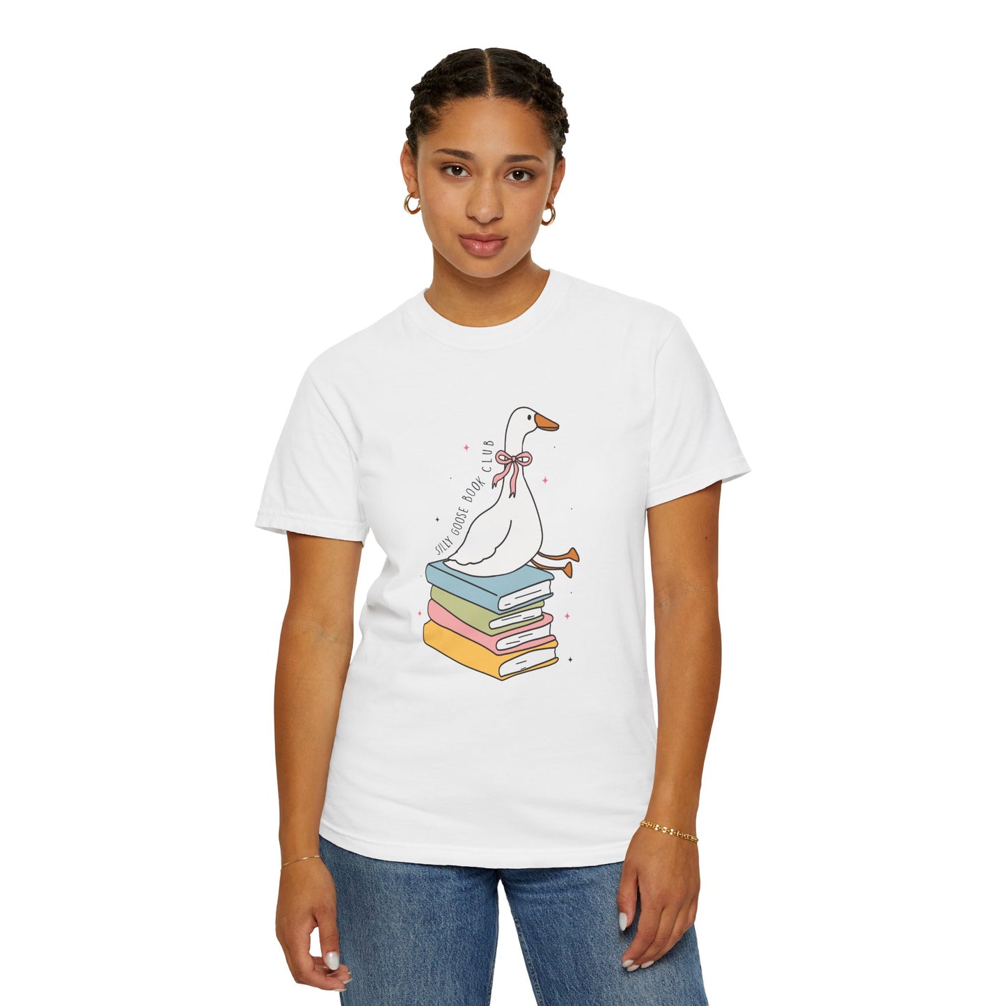 Silly goose book club Unisex Garment-Dyed T-Shirt - Casual Vintage Style for Everyday Wear