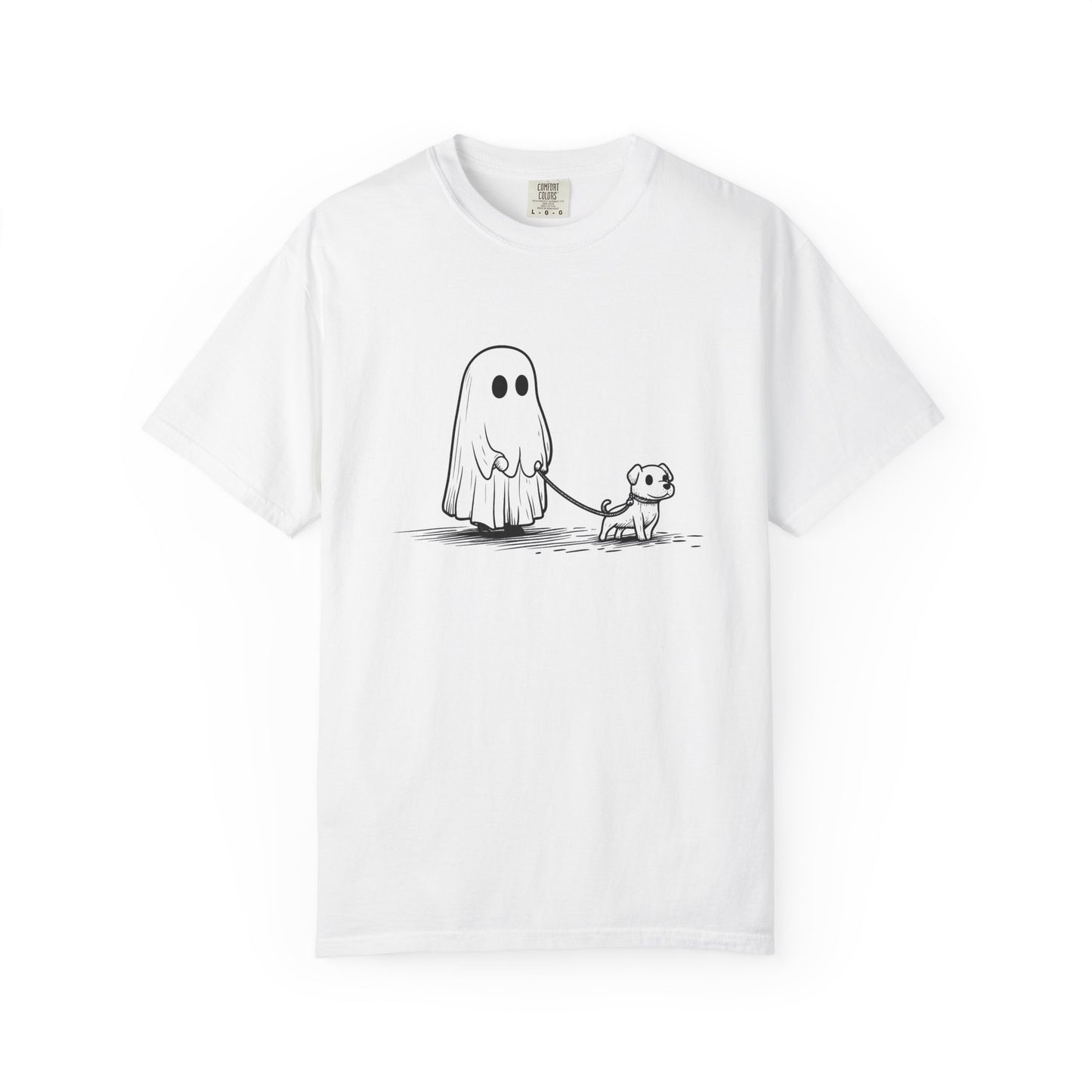 Ghost dog Halloween funny Unisex Garment-Dyed T-Shirt - Casual Vintage Style for Everyday Wear