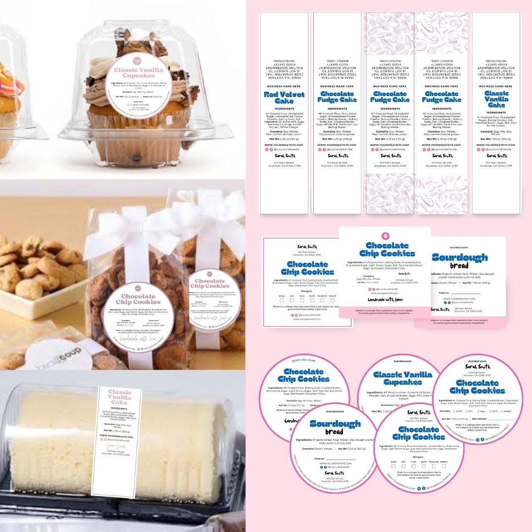 Branding Kit Java Cafe Editable Canva Templates Business Cards Marketing Posts Sweet Blue Pink Bakery Cafe Theme