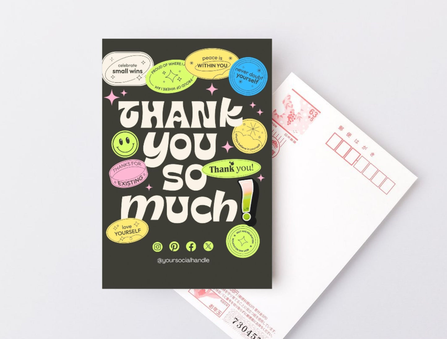 Small Business Printable Kit Canva Templates – Thank You Card, Loyalty Card, Gift Certificate, QR Code Payment Starry Theme