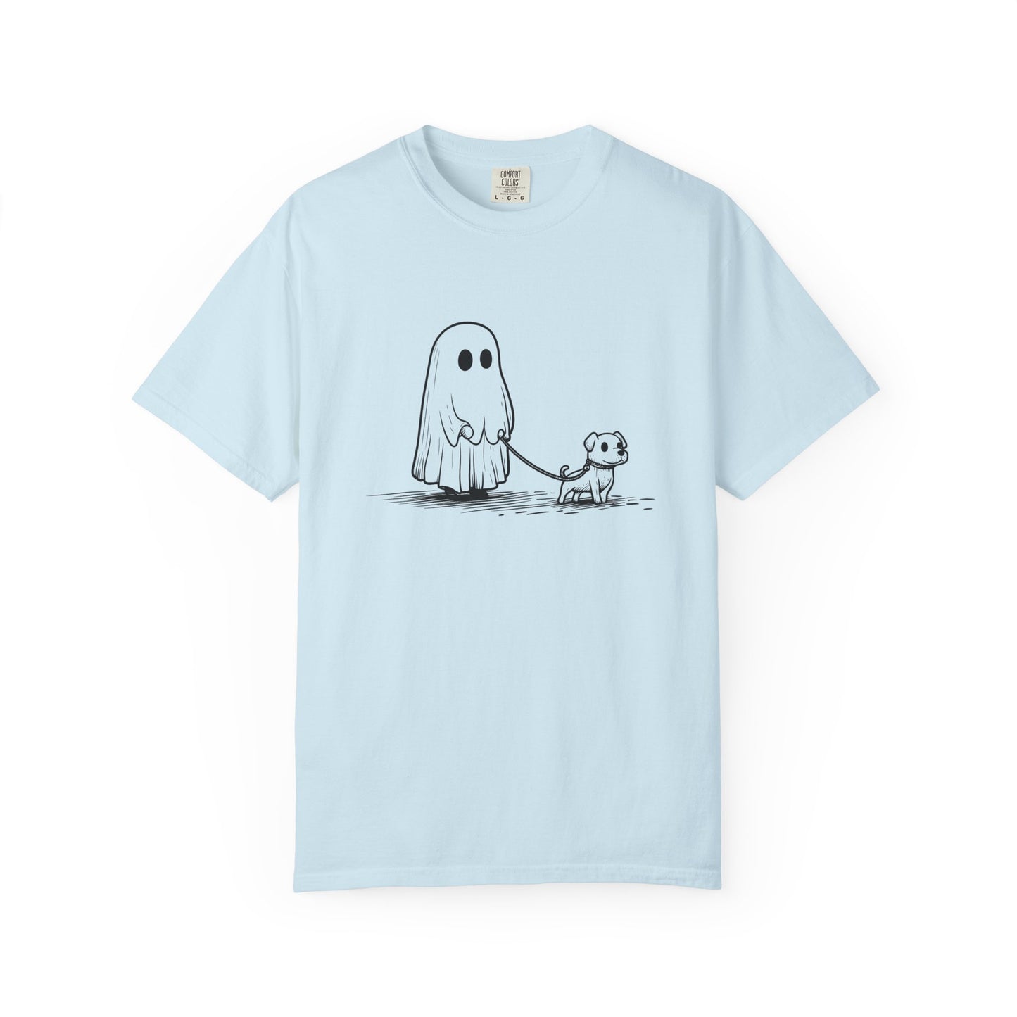Ghost dog Halloween funny Unisex Garment-Dyed T-Shirt - Casual Vintage Style for Everyday Wear