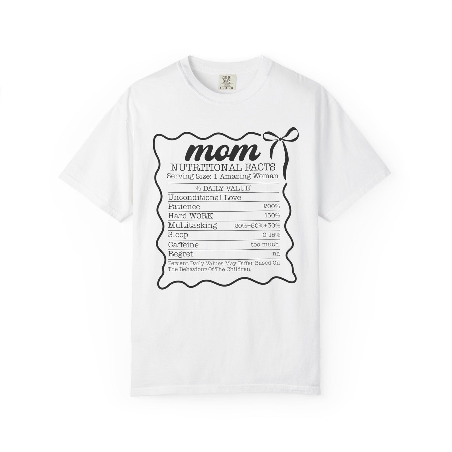 Mom nutritional facts funny Unisex Garment-Dyed T-Shirt - Casual Vintage Style for Everyday Wear