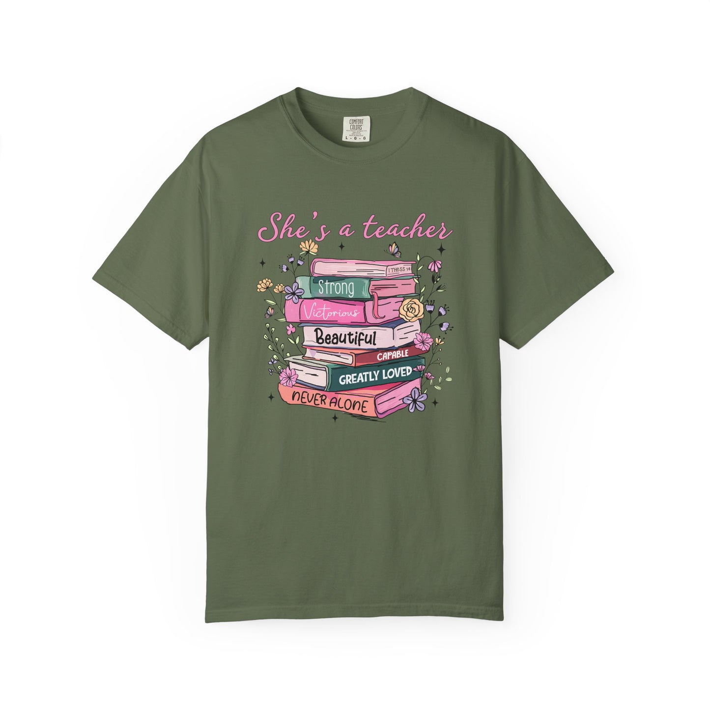 She's a teacher Unisex Garment-Dyed T-Shirt - Casual Vintage Style for Everyday Wear