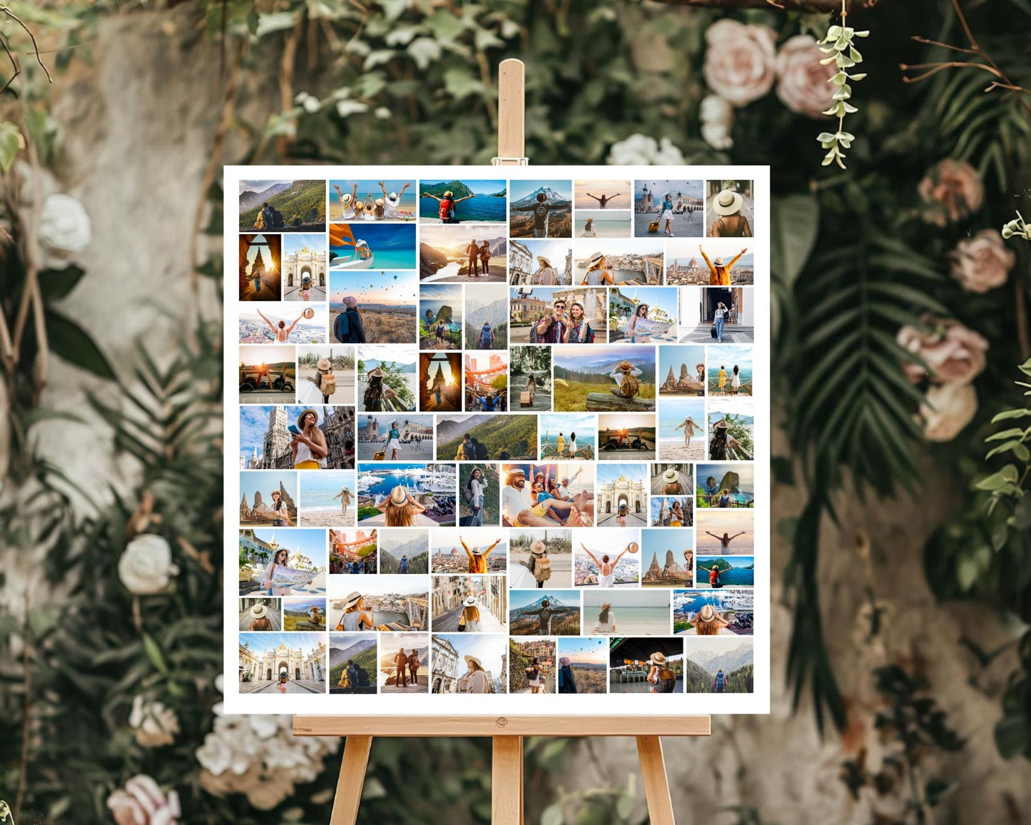 EDITABLE 70 Photo Collage, Square Welcome Sign, Poster Sign, Canva, DIGITAL