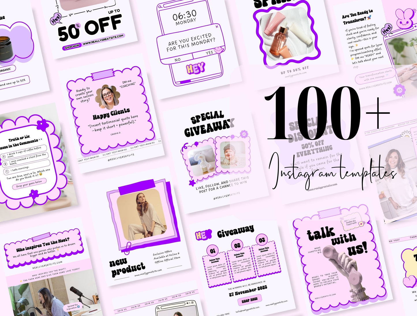 Branding Kit Puffy Canva Templates Product Fashion Coach Etsy Kit Blue Purple Theme