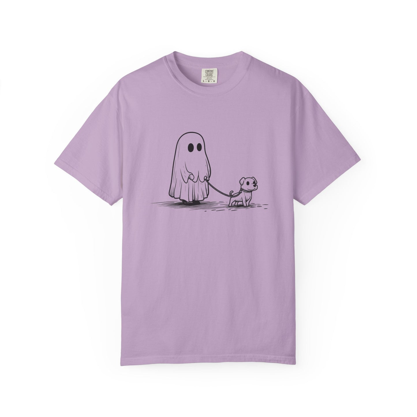 Ghost dog Halloween funny Unisex Garment-Dyed T-Shirt - Casual Vintage Style for Everyday Wear