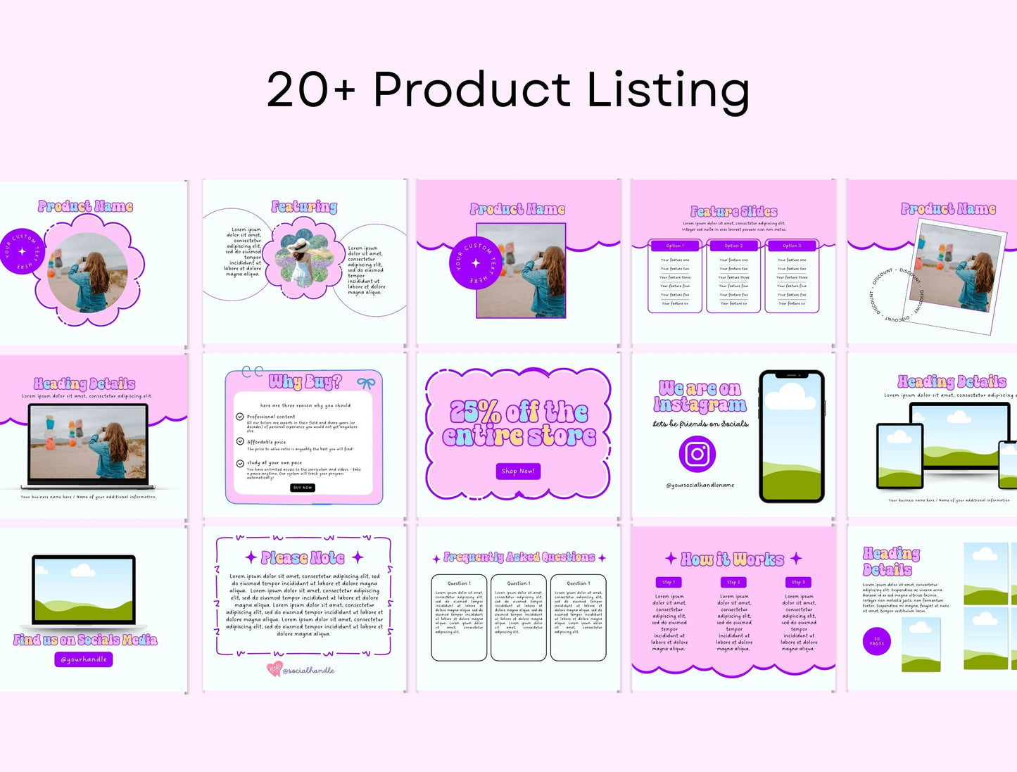 Etsy Shop Kit Puffy Bundle, Editable Canva Templates, Product Listing Photos Mockup, Etsy Seller Store Branding