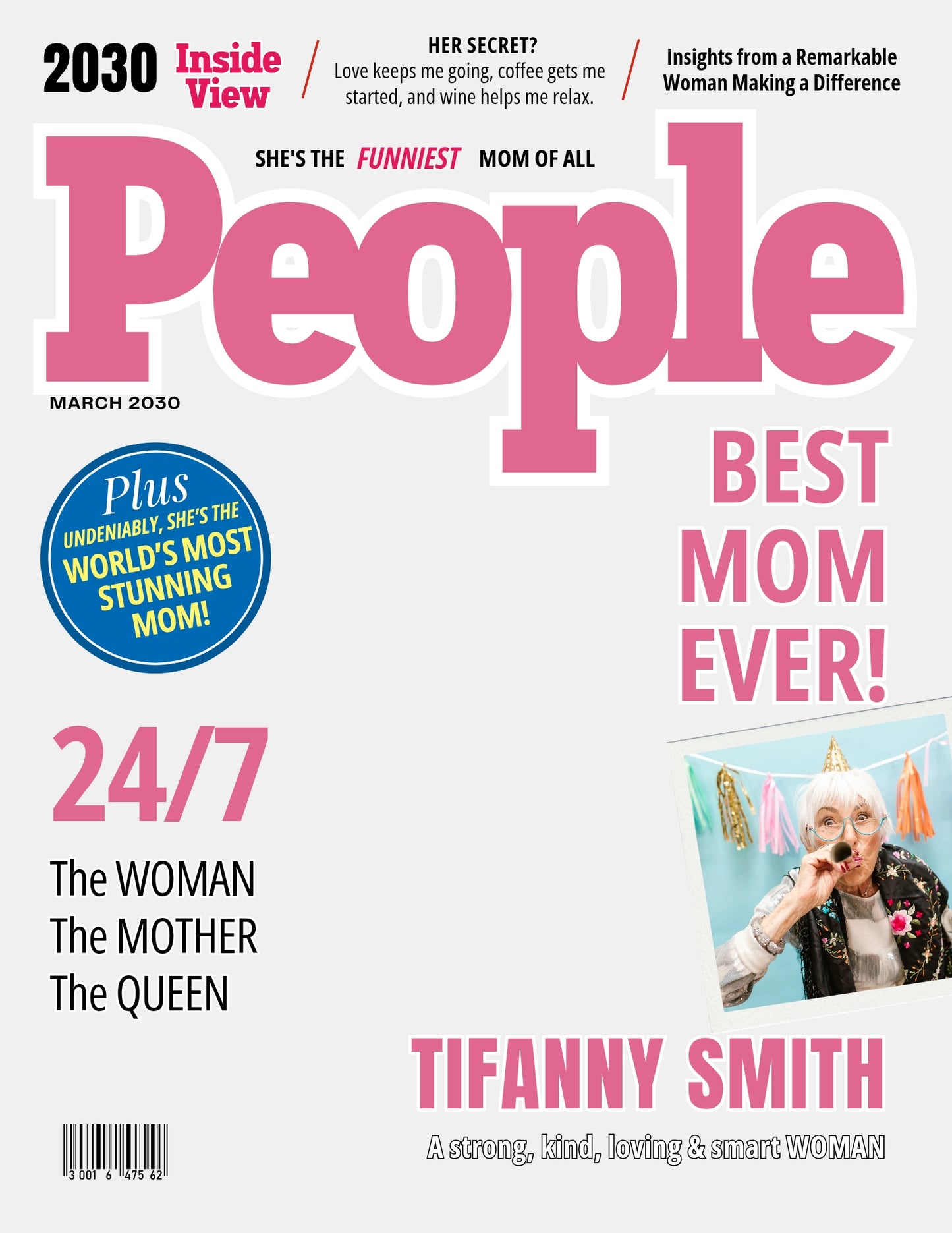 People Magazine Cover Poster Mother Grandmother Gifts, Editable in Canva