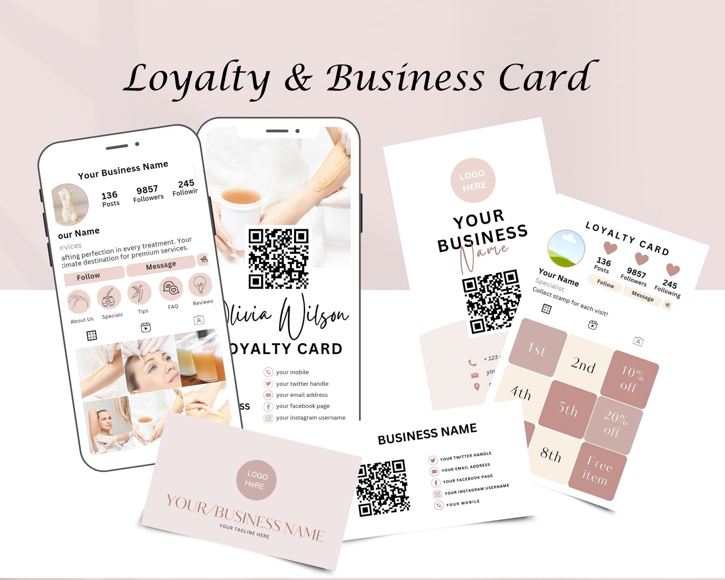 Waxing Treatment Form, Consultation form, Client consent form, Loyalty Card, Business Card, Editable Canva templates, Aftercare Card