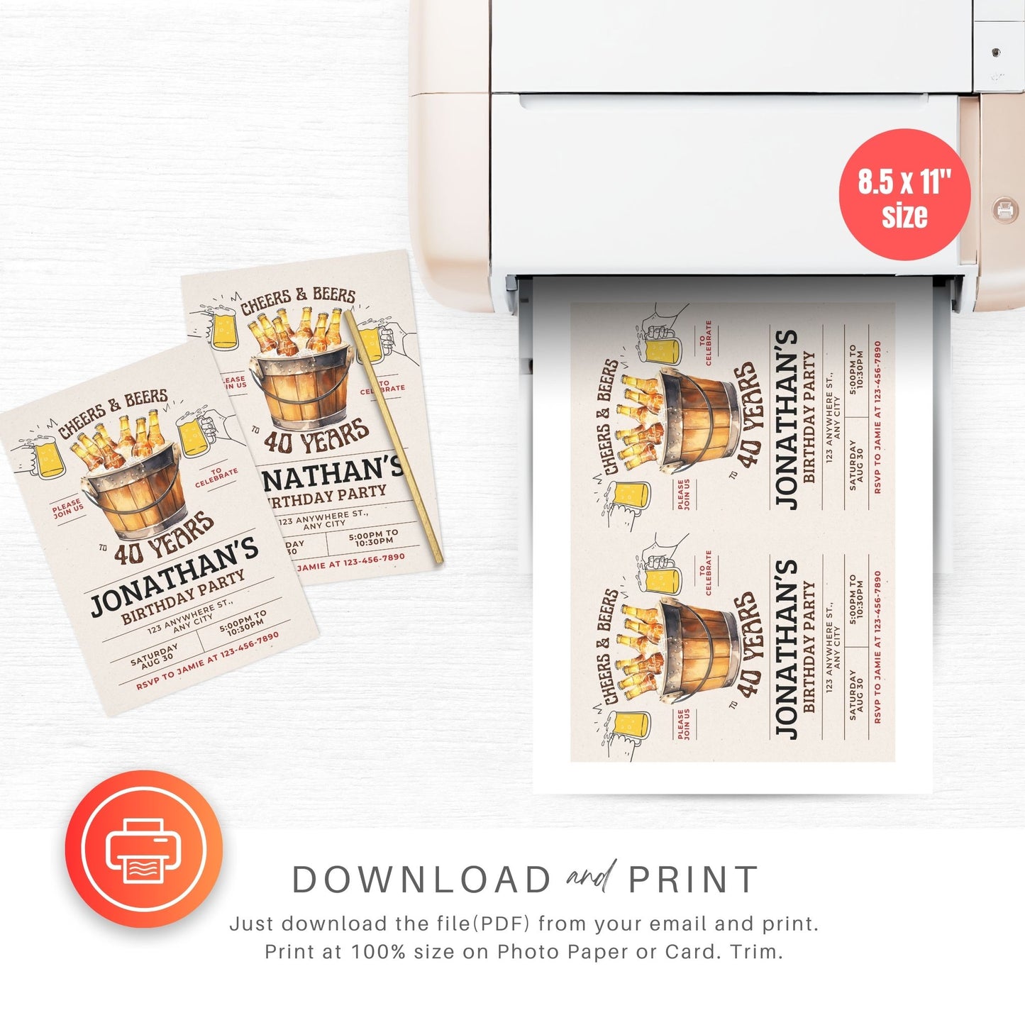 Cheers and Beers Birthday Party Invitation