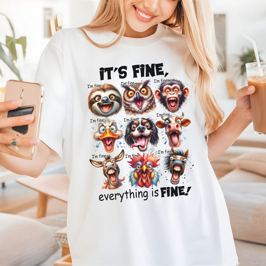 It's fine everything is fine Funny Unisex Comfort garment-dyed heavyweight t-shirt