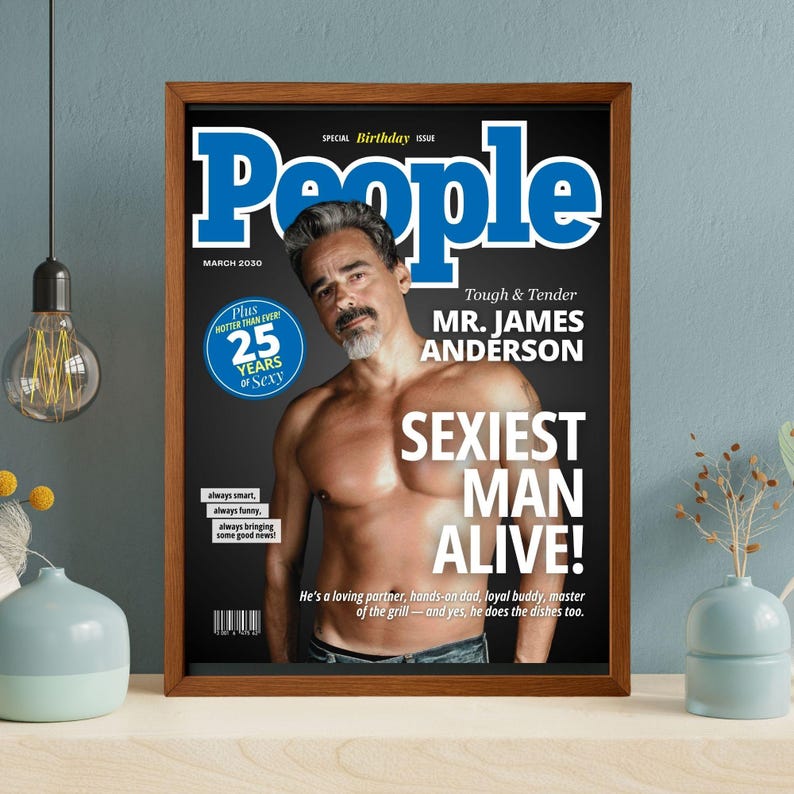 Personalized Magazine Cover, Sexiest Man Alive, Poster Gift, Men and Women Gifts, Gift for him, Gift for her, DIGITAL