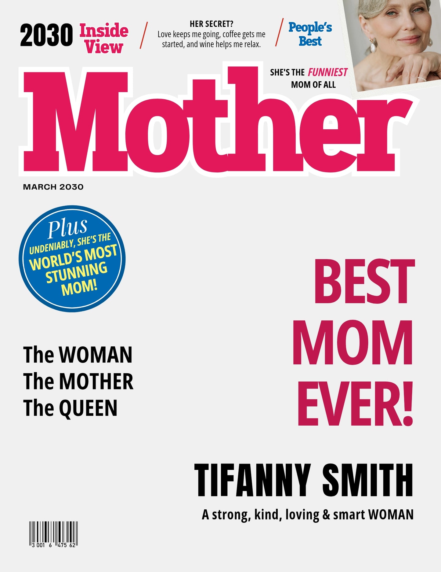 Mother Magazine Cover Poster Mother Grandmother Gifts, Editable in Canva