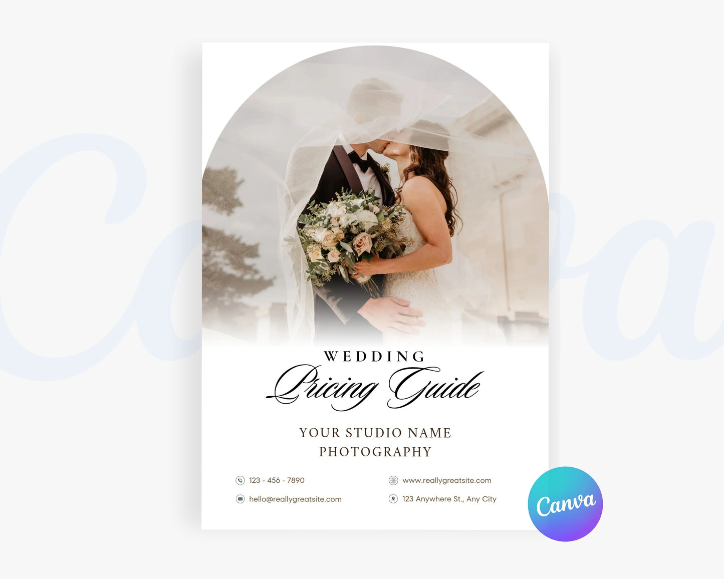Photography Pricing Guide, Wedding Photography Price List, Edit in Canva - PDP13