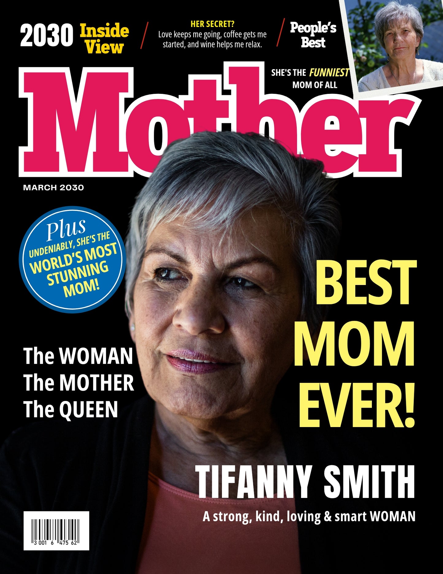 Mother Magazine Cover Poster Mother Grandmother Gifts, Editable in Canva