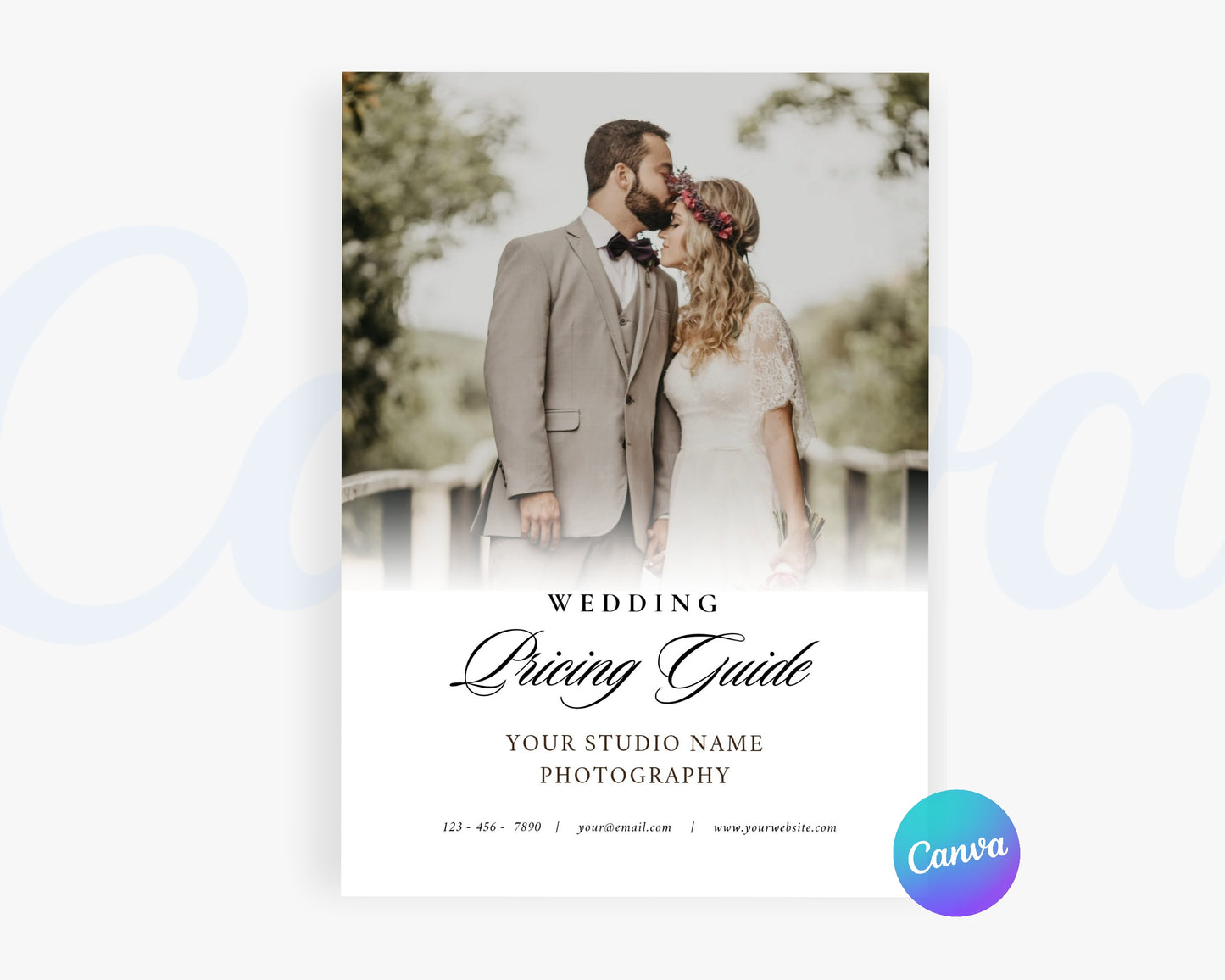 Photography Pricing Guide, Wedding Photography Price List, Edit in Canva - PDP11