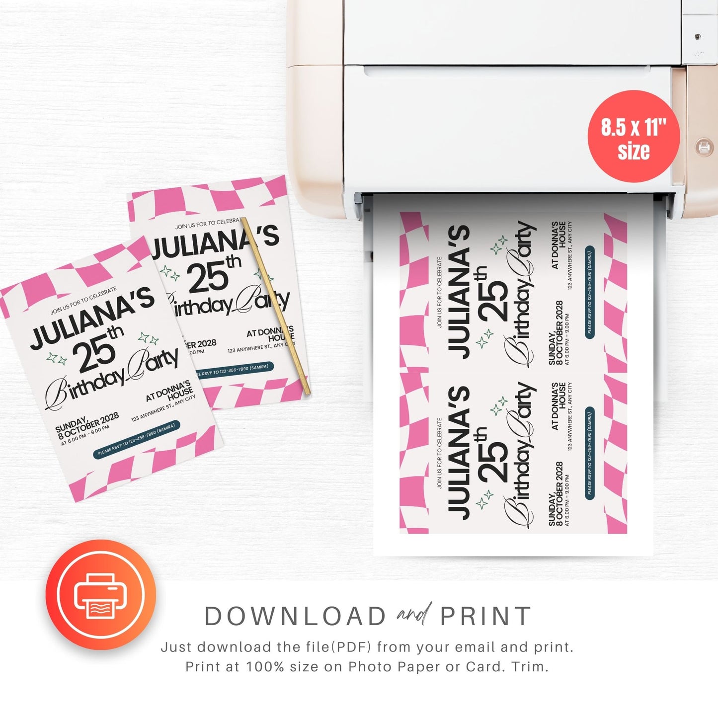 Retro Birthday Party Invitation