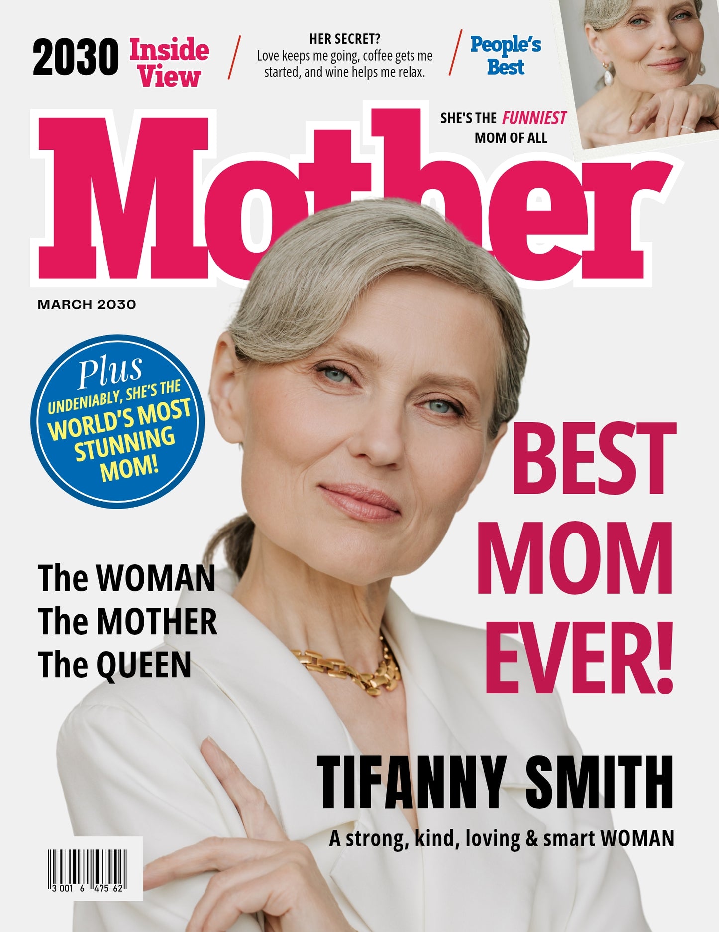 Mother Magazine Cover Poster Mother Grandmother Gifts, Editable in Canva