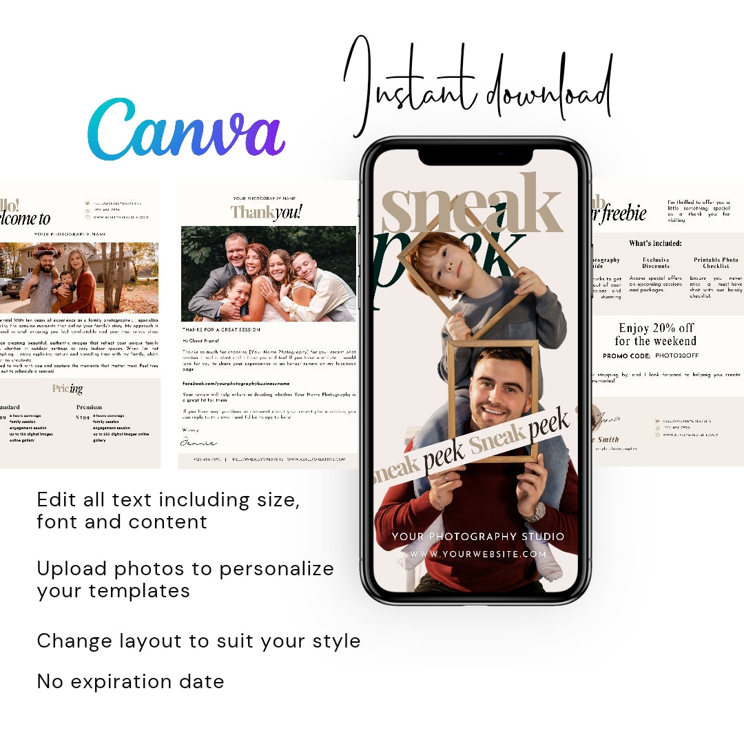 Photography Email Newsletter Templates, Photographer Email Newsletter Post, Edit in Canva